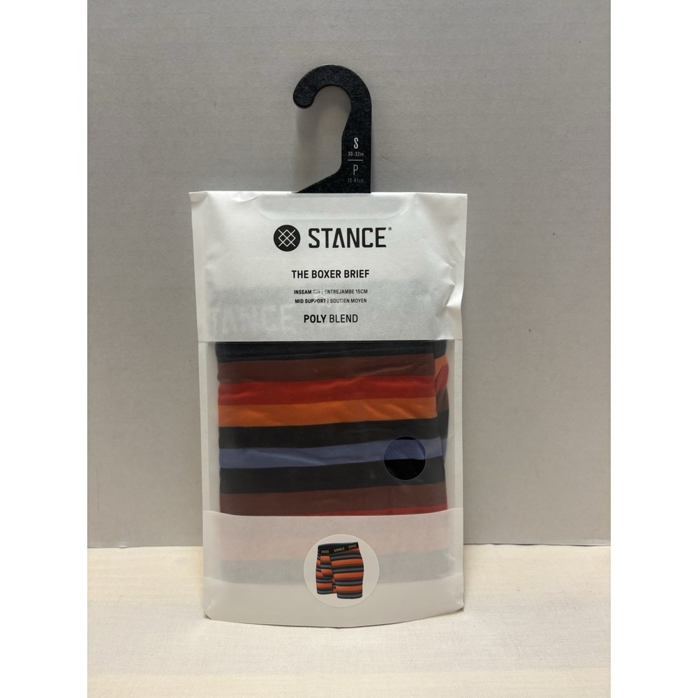 NEW Stance Poly Blend Boxer Brief "Stacks" Striped Colorful Mens Small 6"